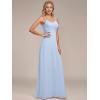 imageEverPretty Womens Sexy Spaghetti Straps Cowl Back Empire Waist A Line Pleated Chiffon Bridesmaid Dress 80026PHIce Blue