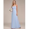 imageEverPretty Womens Sexy Spaghetti Straps Cowl Back Empire Waist A Line Pleated Chiffon Bridesmaid Dress 80026PHIce Blue