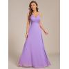 imageEverPretty Womens Sexy Spaghetti Straps Cowl Back Empire Waist A Line Pleated Chiffon Bridesmaid Dress 80026PHLavender