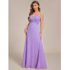 imageEverPretty Womens Sexy Spaghetti Straps Cowl Back Empire Waist A Line Pleated Chiffon Bridesmaid Dress 80026PHLavender