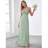 imageEverPretty Womens Sexy Spaghetti Straps Cowl Back Empire Waist A Line Pleated Chiffon Bridesmaid Dress 80026PHMint Green
