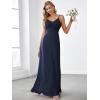 imageEverPretty Womens Sexy Spaghetti Straps Cowl Back Empire Waist A Line Pleated Chiffon Bridesmaid Dress 80026PHNavy Blue