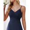 imageEverPretty Womens Sexy Spaghetti Straps Cowl Back Empire Waist A Line Pleated Chiffon Bridesmaid Dress 80026PHNavy Blue