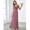 imageEverPretty Womens Sexy Spaghetti Straps Cowl Back Empire Waist A Line Pleated Chiffon Bridesmaid Dress 80026PHOrchid