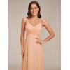 imageEverPretty Womens Sexy Spaghetti Straps Cowl Back Empire Waist A Line Pleated Chiffon Bridesmaid Dress 80026PHPeach