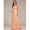 imageEverPretty Womens Sexy Spaghetti Straps Cowl Back Empire Waist A Line Pleated Chiffon Bridesmaid Dress 80026PHPeach
