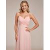 imageEverPretty Womens Sexy Spaghetti Straps Cowl Back Empire Waist A Line Pleated Chiffon Bridesmaid Dress 80026PHPink