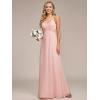 imageEverPretty Womens Sexy Spaghetti Straps Cowl Back Empire Waist A Line Pleated Chiffon Bridesmaid Dress 80026PHPink