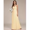 imageEverPretty Womens Sexy Spaghetti Straps Cowl Back Empire Waist A Line Pleated Chiffon Bridesmaid Dress 80026PHYellow