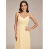 imageEverPretty Womens Sexy Spaghetti Straps Cowl Back Empire Waist A Line Pleated Chiffon Bridesmaid Dress 80026PHYellow