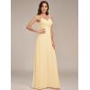 imageEverPretty Womens Sexy Spaghetti Straps Cowl Back Empire Waist A Line Pleated Chiffon Bridesmaid Dress 80026PHYellow