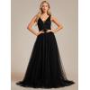 imageEverPretty Womens Sleeveless Tulle Prom Dresses ALine Long Formal Evening DressesBlack