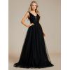 imageEverPretty Womens Sleeveless Tulle Prom Dresses ALine Long Formal Evening DressesBlack