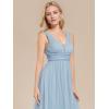 imageEverPretty Womens Sleeveless Tulle Prom Dresses ALine Long Formal Evening DressesLight Dusty Blue