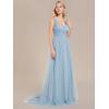 imageEverPretty Womens Sleeveless Tulle Prom Dresses ALine Long Formal Evening DressesLight Dusty Blue