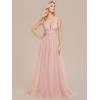 imageEverPretty Womens Sleeveless Tulle Prom Dresses ALine Long Formal Evening DressesPink