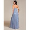 imageEverPretty Womens V Neck Sequin Spaghetti Straps Sleeveless Floor Length Evening Dresses 02121Light Dusty Blue