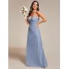 imageEverPretty Womens V Neck Sequin Spaghetti Straps Sleeveless Floor Length Evening Dresses 02121Light Dusty Blue