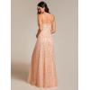 imageEverPretty Womens V Neck Sequin Spaghetti Straps Sleeveless Floor Length Evening Dresses 02121Rose Gold
