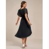 imageEverPretty Womens V Neck Short Sleeve Appliques Glitter HiLo Midi Semi Formal Dress 51159Black