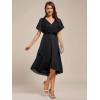 imageEverPretty Womens V Neck Short Sleeve Appliques Glitter HiLo Midi Semi Formal Dress 51159Black