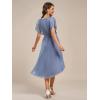 imageEverPretty Womens V Neck Short Sleeve Appliques Glitter HiLo Midi Semi Formal Dress 51159Dusty Blue