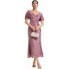 imageEverPretty Womens Gorgeous V Neck Sequin Tulle Short Sleeves Maxi Evening Gowns 02370Orchid