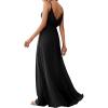 imageEverPretty Womens Sexy Spaghetti Straps Cowl Back Empire Waist A Line Pleated Chiffon Bridesmaid Dress 80026PHBlack