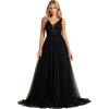 imageEverPretty Womens Sleeveless Tulle Prom Dresses ALine Long Formal Evening DressesBlack