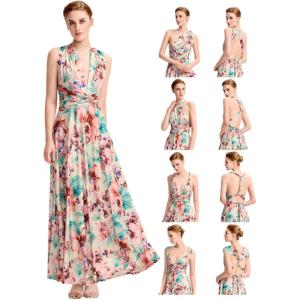 imageEverPretty Womens Convertible Bridesmaid Dress Infinity MultiWay Wrap Gowns Twist Wrap Dresses 02410Apricot Print