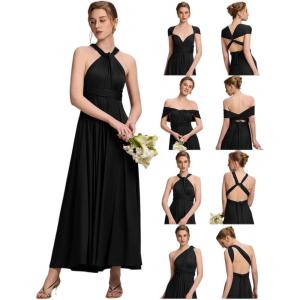 imageEverPretty Womens Convertible Bridesmaid Dress Infinity MultiWay Wrap Gowns Twist Wrap Dresses 02410Black