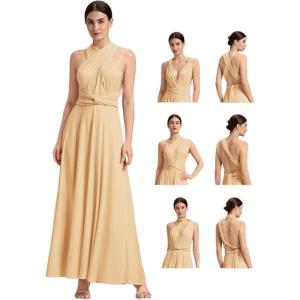 imageEverPretty Womens Convertible Bridesmaid Dress Infinity MultiWay Wrap Gowns Twist Wrap Dresses 02410Blush