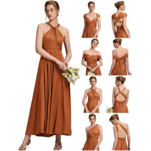 imageEverPretty Womens Convertible Bridesmaid Dress Infinity MultiWay Wrap Gowns Twist Wrap Dresses 02410Burnt Orange