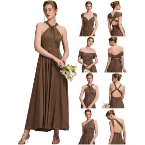 imageEverPretty Womens Convertible Bridesmaid Dress Infinity MultiWay Wrap Gowns Twist Wrap Dresses 02410Coffee
