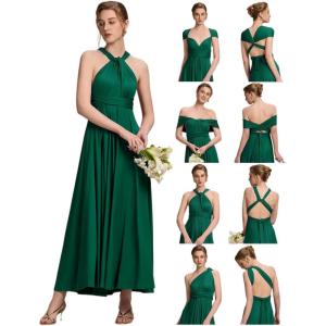 imageEverPretty Womens Convertible Bridesmaid Dress Infinity MultiWay Wrap Gowns Twist Wrap Dresses 02410Dark Green