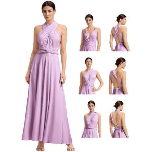 imageEverPretty Womens Convertible Bridesmaid Dress Infinity MultiWay Wrap Gowns Twist Wrap Dresses 02410Lavender