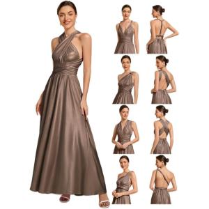 imageEverPretty Womens Convertible Bridesmaid Dress Infinity MultiWay Wrap Gowns Twist Wrap Dresses 02410Metallic Brown
