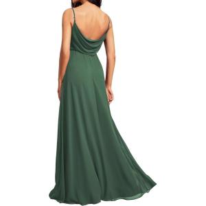 imageEverPretty Womens Sexy Spaghetti Straps Cowl Back Empire Waist A Line Pleated Chiffon Bridesmaid Dress 80026PHEucalyptus Green