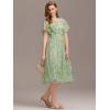 imageEverPretty Womens Round Neck Short Sleeves Sequin Tea Length ALine Wedding Guest Dresses 02364Mint Green