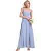 imageEverPretty Womens Sexy Side Slit V Neck Spaghetti Straps Chiffon A Line Bridesmaid Dress 0128BPHIce Blue