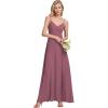 imageEverPretty Womens Sexy Side Slit V Neck Spaghetti Straps Chiffon A Line Bridesmaid Dress 0128BPHOrchid