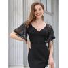 imageEverPretty Black Prom Dress for Women VNeck Long Prom Gowns Black US14