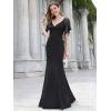 imageEverPretty Black Prom Dress for Women VNeck Long Prom Gowns Black US14