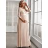 imageEverPretty Womens 34 Sleeve Aline Lace Embroidery Chiffon Maternity Party Dress 20797Blush