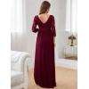 imageEverPretty Womens 34 Sleeve Aline Lace Embroidery Chiffon Maternity Party Dress 20797Burgundy