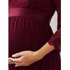 imageEverPretty Womens 34 Sleeve Aline Lace Embroidery Chiffon Maternity Party Dress 20797Burgundy
