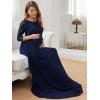 imageEverPretty Womens 34 Sleeve Aline Lace Embroidery Chiffon Maternity Party Dress 20797Navy Blue