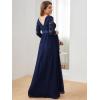 imageEverPretty Womens 34 Sleeve Aline Lace Embroidery Chiffon Maternity Party Dress 20797Navy Blue