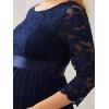 imageEverPretty Womens 34 Sleeve Aline Lace Embroidery Chiffon Maternity Party Dress 20797Navy Blue
