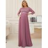 imageEverPretty Womens 34 Sleeve Aline Lace Embroidery Chiffon Maternity Party Dress 20797Orchid